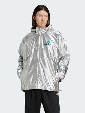 Adidas EQT Retro Metallic Windbreaker Jacket JN4526 Silver Men’s Size Small NWT